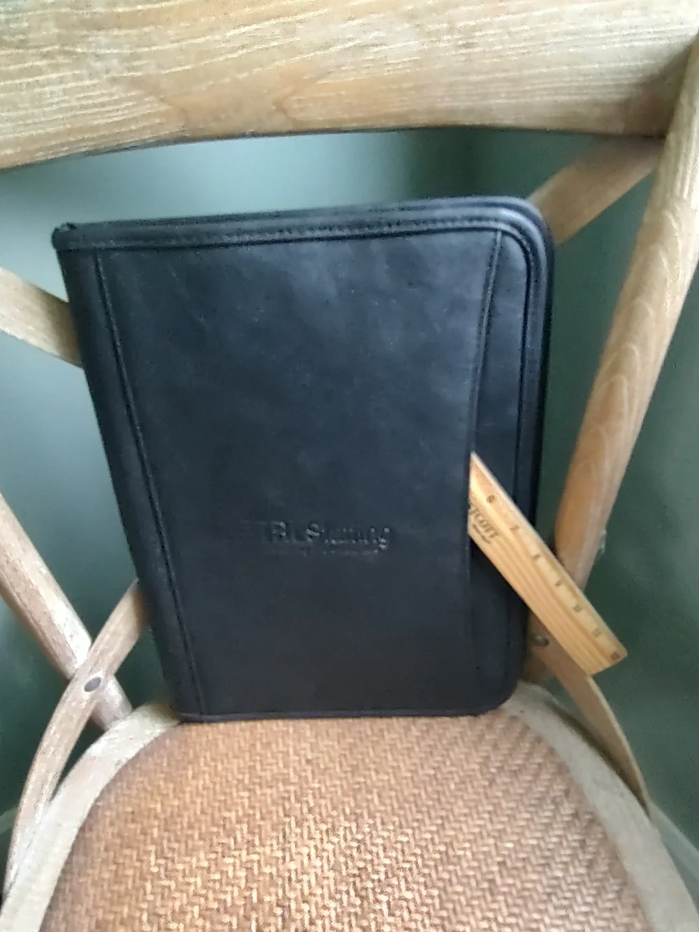 Vintage Black Faux Leather Portfolio Organizer